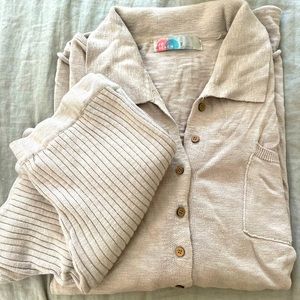 FP beach knit set in dove grey